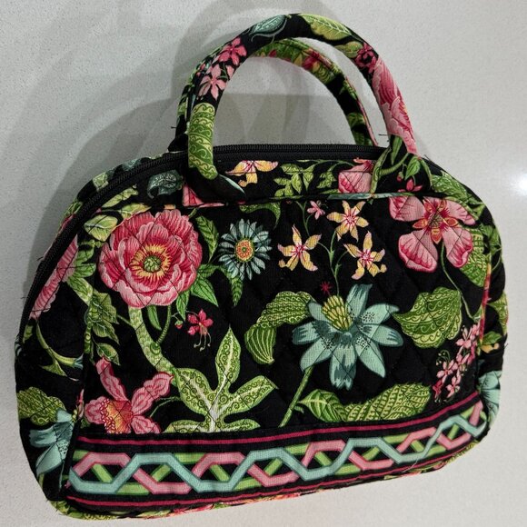 VERA BRADLEY Botannica Black Green and Pink Floral Bag - Picture 8 of 11